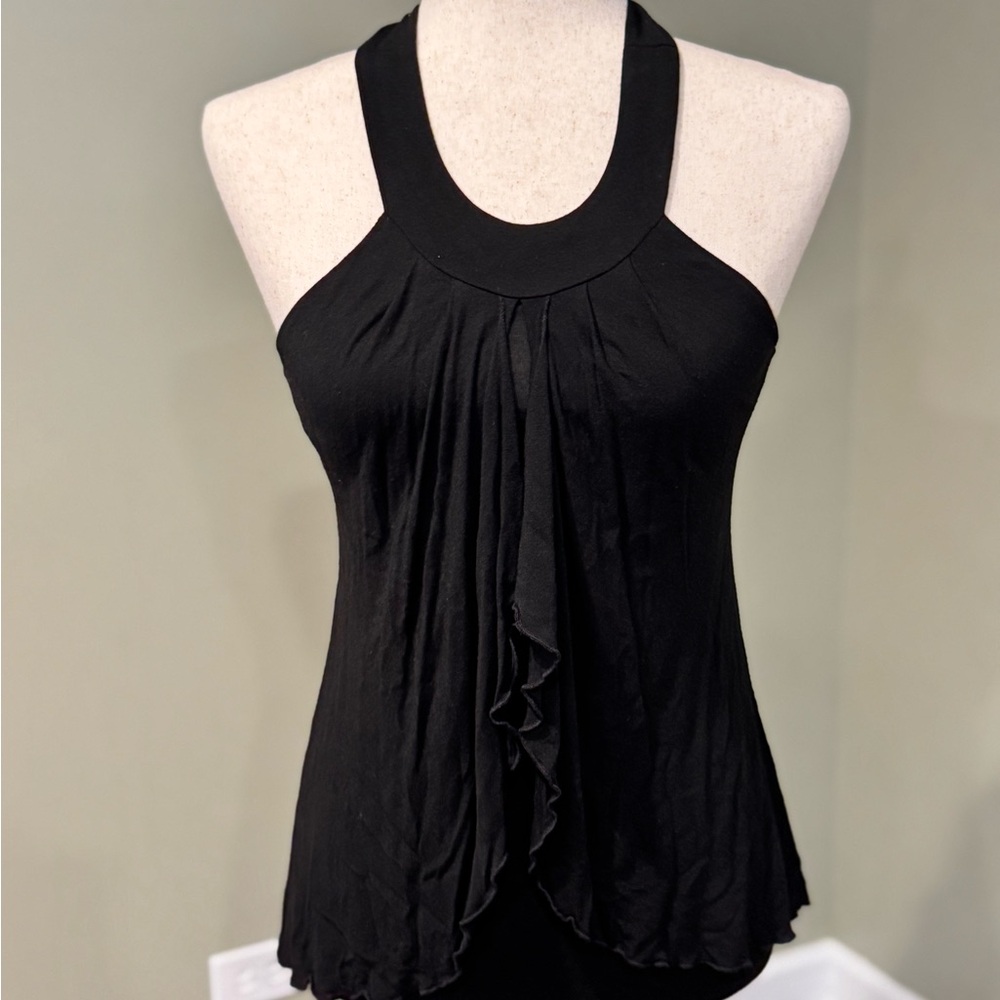 WHBM Elegant Black Halter Top